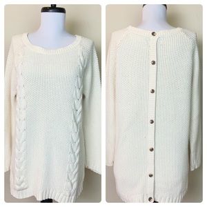 Cynthia Rowley Cream Cable Knit Sweater